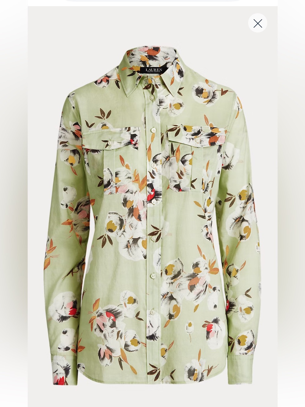 Lauren Ralph Lauren Black Label Floral Cotton Voile Shirt